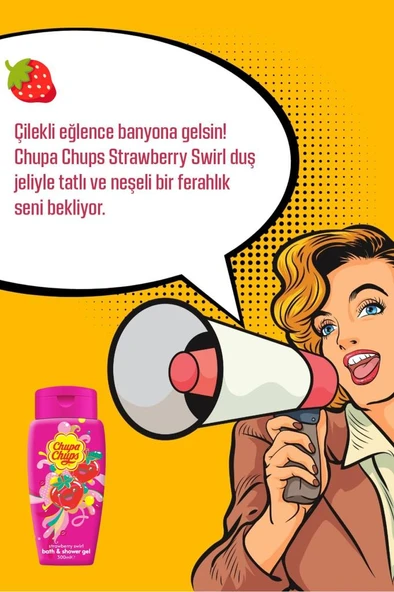 Chupa Chups Banyo Ve Duş Jeli 300ml Çilek Bath & Shower Gel - 3