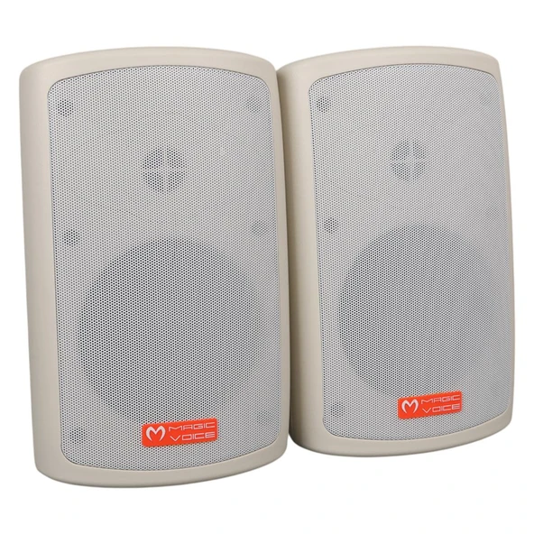 Magicvoice MV-36 11 CM 50 Watt Komütatörlü Hat Trafolu Beyaz Sütun Hoparlör 2'Li Okul Cami Konferans Salonu Hoparlörü - 2