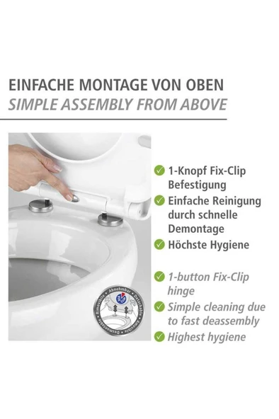 Wenko Yavaş Kapanma Mekanizmalı Klozet Kapağı Nilüfer Grisi, Pembe - Resim 2