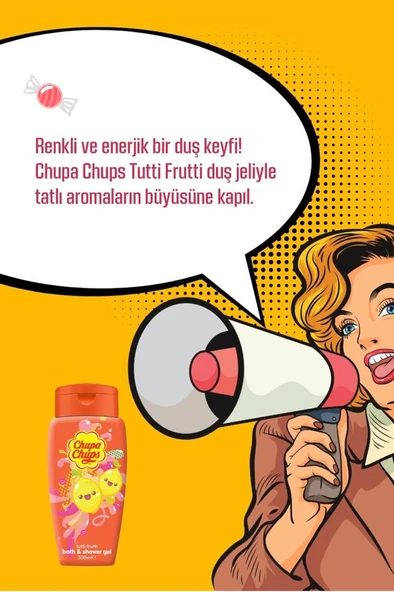 Chupa Chups Banyo Ve Duş Jeli 300ml Karışık Meyveli Bath & Shower Gel - Resim 3