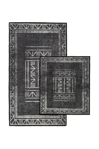 SENAX Etnik Desen 2'li Banyo Paspas Seti - Dijital Baskılı ürün görseli 1