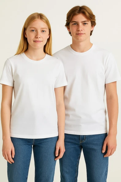 Bisiklet Yaka Basic Yetişkin Tişört - Alc - 1