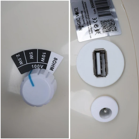 Magicvoice MV-12 7.5 CM 20 Watt Komütatörlü Hat Trafolu Sütun Sarkık Hoparlör 2'Li Okul Cami Konferans Salonu Hoparlörü - 4