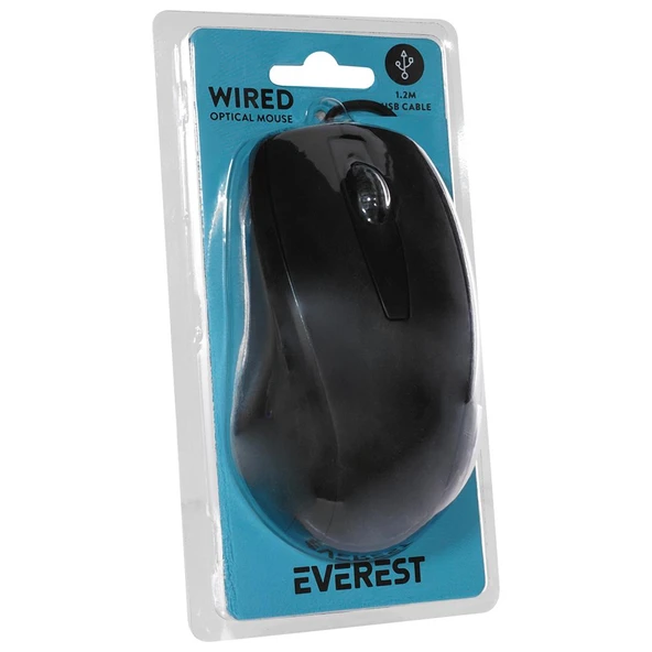 Everest SM-207B Usb Siyah 1200 DPI Optik Kablolu Mouse - 6