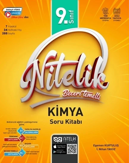 Nitelik 9.sınıf Kimya Soru Kitabı Beceri Temelli Yeni - 1