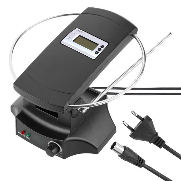 Powermaster SG-029A Saatli UHF VHF TV Üstü Anten İç Mekan TV Anteni Karasal Yükselticili Tüplü Tv Anteni