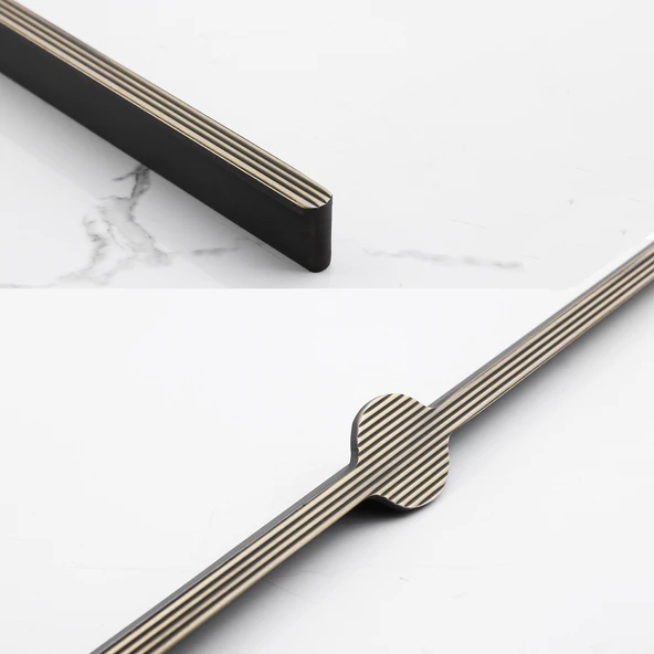 Saral Çizgili Antik Sarı Metal Kulp 512 mm 51.2 cm Mobilya Çekmece Mutfak Dolabı Dolap Kapak Kulplar - Resim 4