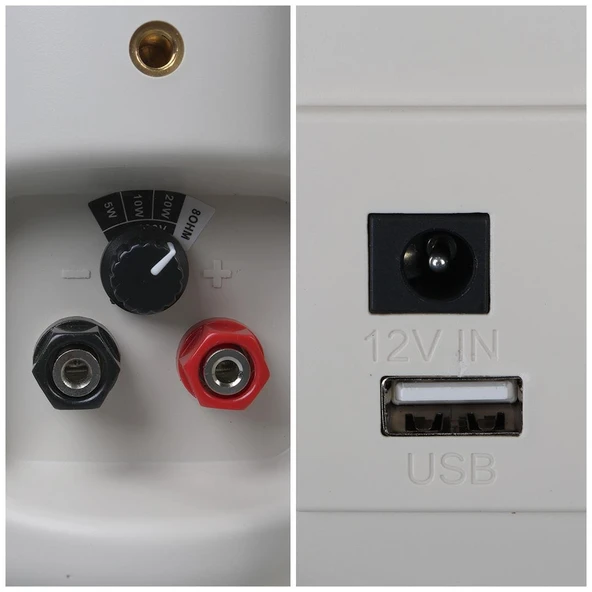 Magicvoice MV-22 12 CM 40 Watt Komütatörlü Hat Trafolu Beyaz Sütun Hoparlör 2'Li Okul Cami Konferans Salonu Hoparlörü - 3