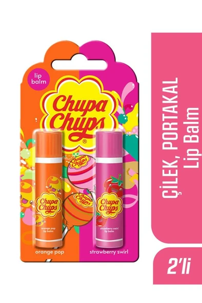 Chupa Chups Lip Balm Dudak Bakım Kremi 4gr Çilek Ve Portakal 2'li ürün görseli 1