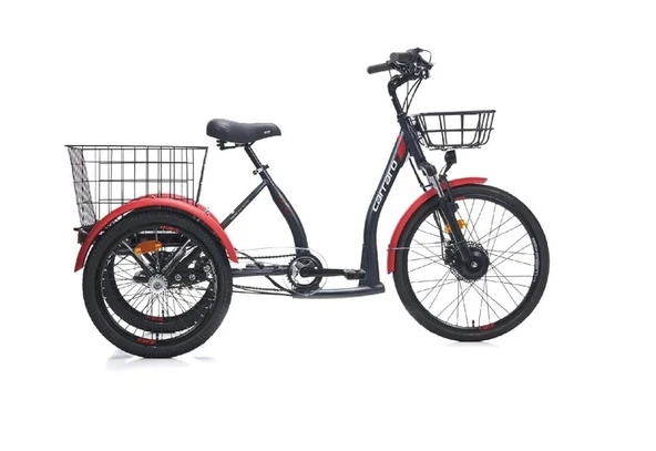 CARRARO E-LINE ePACK 2.1 UNISEX BİSİKLET 410H HD 24 JANT NEX.3 VİTES MAT SİYAH KIRMIZI GRİ ürün görseli
