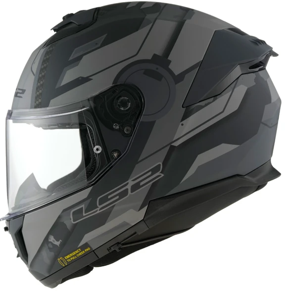 LS2 STREAM 2 SHADOW MAT TITANIUM-GRİ KASK M - Resim 3