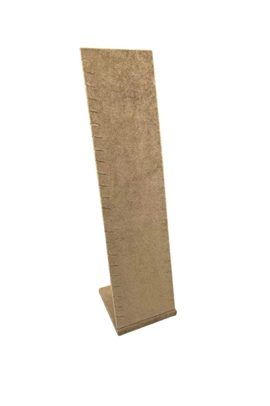 Moscow Model Süet Kumaş Sütlü Kahve Renk 40/10 Cm Ayaklı Takı Sergileme Standı - Resim 2