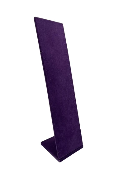 Moscow Model Süet Kumaş Mor Renk 40/10 Cm Ayaklı Takı Sergileme Standı - 3