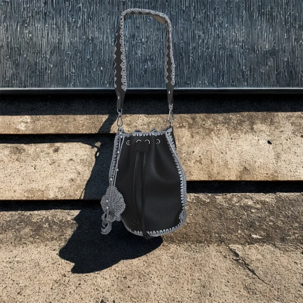 El Yapımı Torba Çanta Siyah ürün görseli