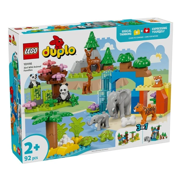 10446 Lego Duplo 3ü1 Arada Vahşi Hayvan Aileleri 92 parça +2aş - 1