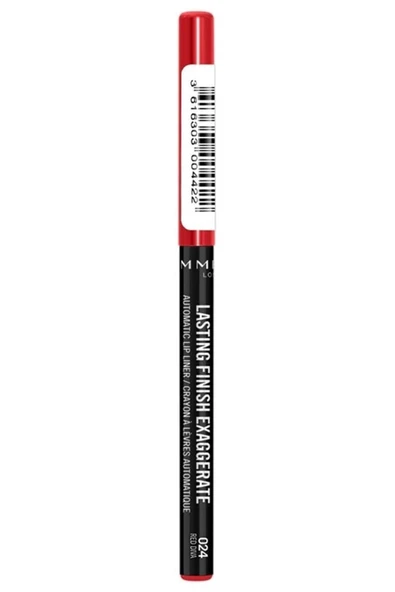 RIMMEL LONDON Lasting Finish Exaggerate Automatic Lip Liner 024 Red Diva