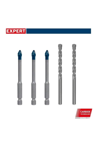 Bosch Expert 3 x HEX9 2 x CYL3 5'li 6 mm Sert Seramik Delme Ucu 2608900596 ürün görseli