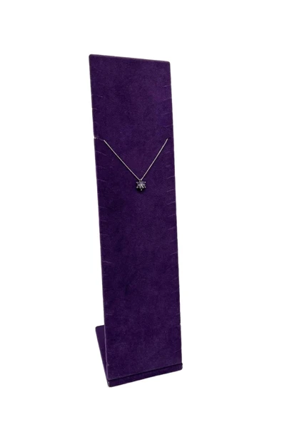 Moscow Model Süet Kumaş Mor Renk 40/10 Cm Ayaklı Takı Sergileme Standı - 1