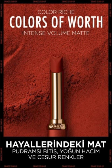 L'Oreal Paris Color Riche Intense Volume Matte Ruj - 200 Orange Stand Up - 2