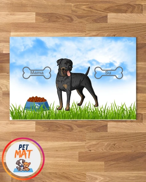 Petmat Köpek Mama Paspası , Kaymaz Taban , Yıkanabilir , Evcil Hayvan Paspası