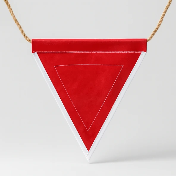 25x20 Cm Kırmızı Üçgen Branda Flama Bayrak Araç Dayanıklı İş Güvenlik Uyarı İşaretleme Aksesuarı - Resim 3