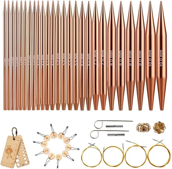 Valkyrie Örgü Şiş Seti Alüminyum, Hafif ve Dayanıklı, Yeni Başlayanlar & Profesyoneller İçin - 4