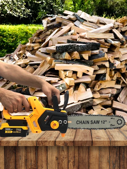 Germany Style 8007VFX Çift Akülü Otomatik Yağlamalı Dal Budama Makinesi Odun Ağaç Kesme Testeresi - 3