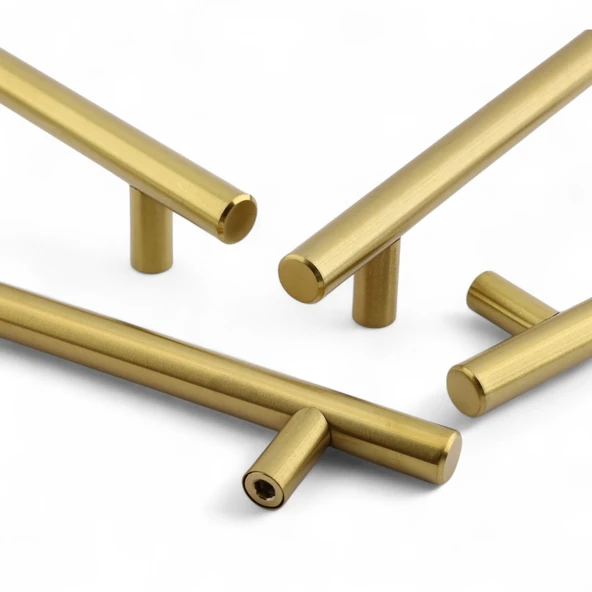 Alteta Gold Altın 224 mm 22.4 cm Metal Mobilya Kulp Mutfak Dolap Çekmece Dolabı Kapak Kulpları - Resim 5