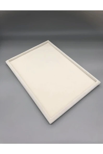 Sertex Kumaşı Krem Renk 24/34 Cm  Takı Servis Kutu Tabla ürün görseli