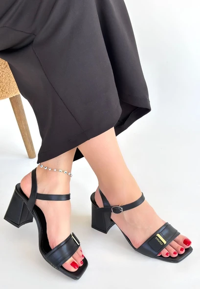 Pabucmarketi Siyah Kadın Topuklu Sandalet - 3