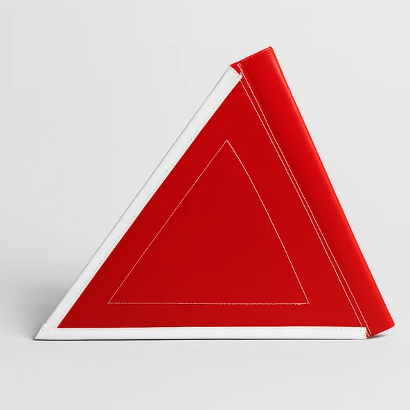 25x20 Cm Kırmızı Üçgen Branda Flama Bayrak Araç Dayanıklı İş Güvenlik Uyarı İşaretleme Aksesuarı - Resim 5