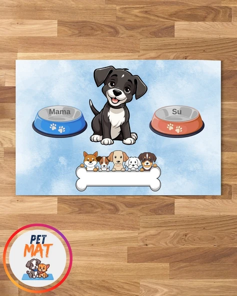 Petmat Köpek Mama Paspası , Kaymaz Taban , Yıkanabilir , Evcil Hayvan Paspası