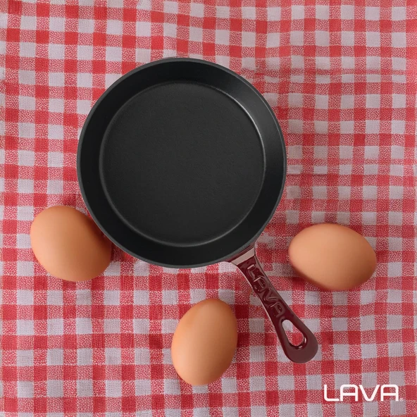 Lava Döküm Yuvarlak Kızartma Tavası Yekpare Saplı. Çap(Ø)20cm. - Resim 7