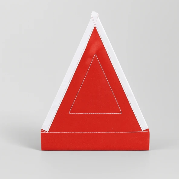 25x15 Cm Kırmızı Üçgen Branda Flama Bayrak Araç Dayanıklı İş Güvenlik Uyarı İşaretleme Aksesuarı - Resim 6