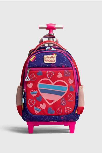 2217-My Polo Anatomik Sırt Yapılı Unisex Işıklı Tekerlekli İlkokul Çantası - Resim 2