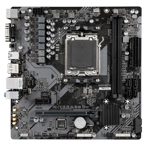 Gigabyte A620M-S2H DDR5 GLAN Ses DP HDMI VGA SATA3 USB3.2 mATX Anakart - 2