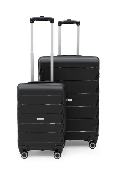 Copella Polipropilen & Kırılmaz 2'li Valiz Seti Büyük & Küçük Siyah