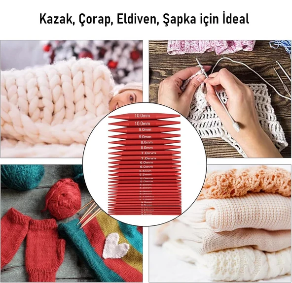 Valkyrie Değiştirilebilir Örgü Şiş Seti Ayrılabilir Dairesel Şişler Profesyonel Örgü İçin Çok Amaçlı Set - 4