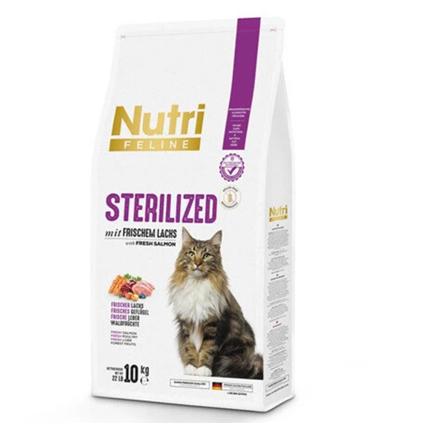 Nutri Feline Sterilized Kısır Somonlu Yetişkin Kedi Maması 10 Kg ürün görseli 1