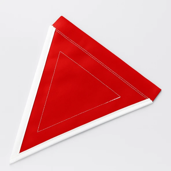 25x20 Cm Kırmızı Üçgen Branda Flama Bayrak Araç Dayanıklı İş Güvenlik Uyarı İşaretleme Aksesuarı - Resim 4