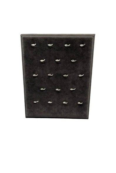 Süet Kumaş Füme Renk 20/16 Cm Ayaklı Kolye Sergileme Standı - 3