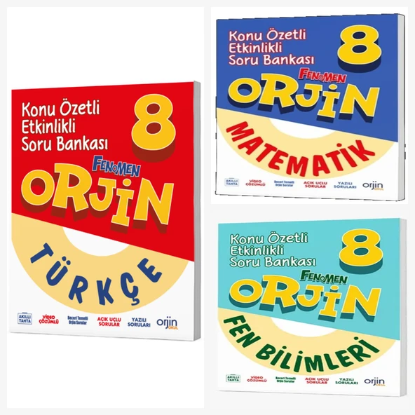 Orjin 8. Sınıf Türkçe & Matematik & Fen Soru Bankası