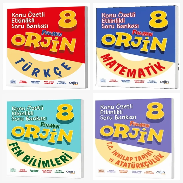 Orjin 8. Sınıf Türkçe & Matematik & Fen & İnkılap Soru Bankası