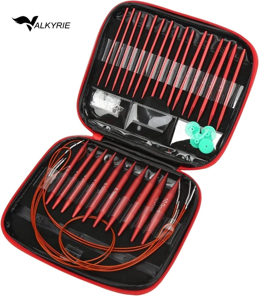 Valkyrie Değiştirilebilir Örgü Şiş Seti Ayrılabilir Dairesel Şişler Profesyonel Örgü İçin Çok Amaçlı Set