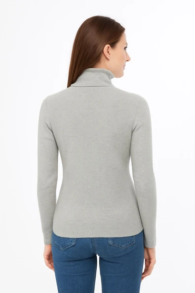 ribac 3'lü Paket Kadın Basic Tam Balıkçı Yaka Kazak - Resim 5