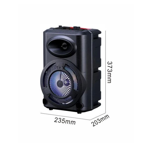 Zore GD-903 Dijital LED Göstergeli FM Radyolu Mikrofonlu RGB TWS 8 inç Stereo Bass Kablosuz Karaoke Hoparlör - 4