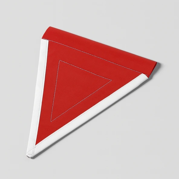 25x15 Cm Kırmızı Üçgen Branda Flama Bayrak Araç Dayanıklı İş Güvenlik Uyarı İşaretleme Aksesuarı - Resim 4