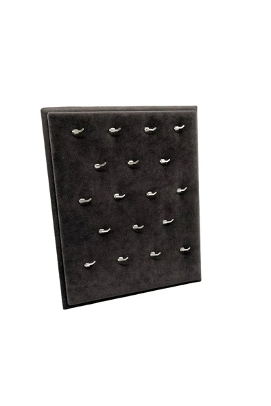 Süet Kumaş Füme Renk 20/16 Cm Ayaklı Kolye Sergileme Standı