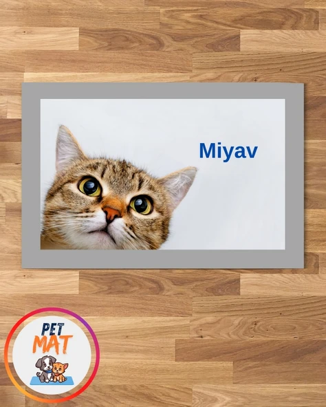 Petmat Kedi Mama Paspası , Kaymaz Taban , Yıkanabilir , Evcil Hayvan Paspası