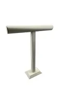 Süet Kaplama Krem Renk Uzun 48/41cm Kolye -Tesbih Sergileme Standı - Resim 2